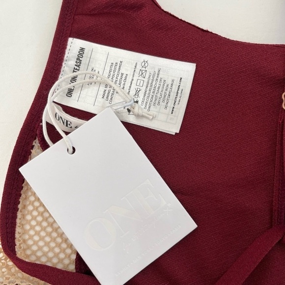 One Teaspoon NWT Mayflower Bralette Merlot Red Size S - Picture 4 of 7